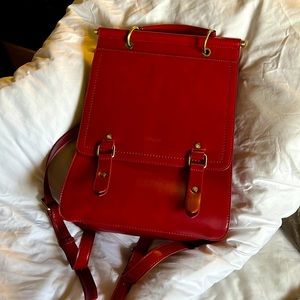 Fashion vegan leather backpack.